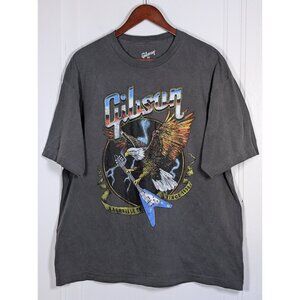 Gibson Guitars Eagle T-Shirt Mens Size XL Heavy Metal Gray Short Sleeve Tee TN